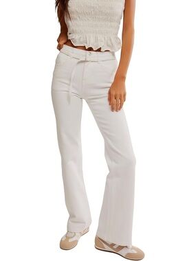 NWT We The Free East Bay Cuffed Straight-Leg Jeans ~White~